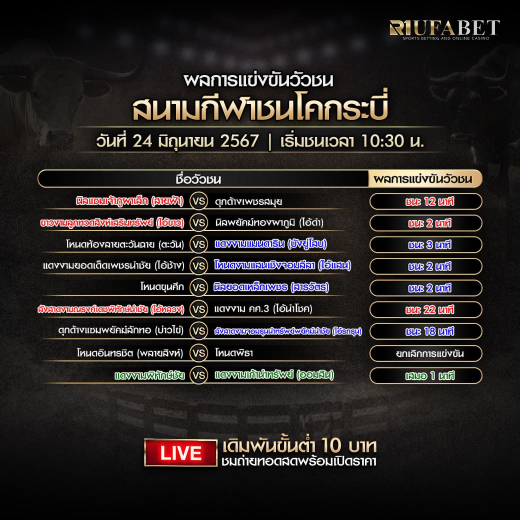 ผลแข่งขันวัวชน24-6-67