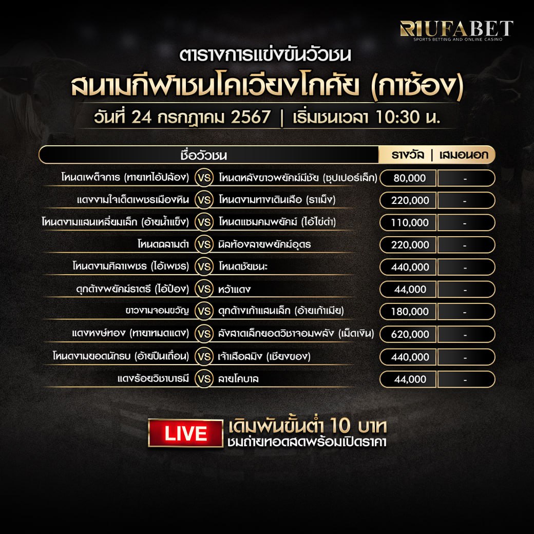 ตารางวัวชน24-7-67