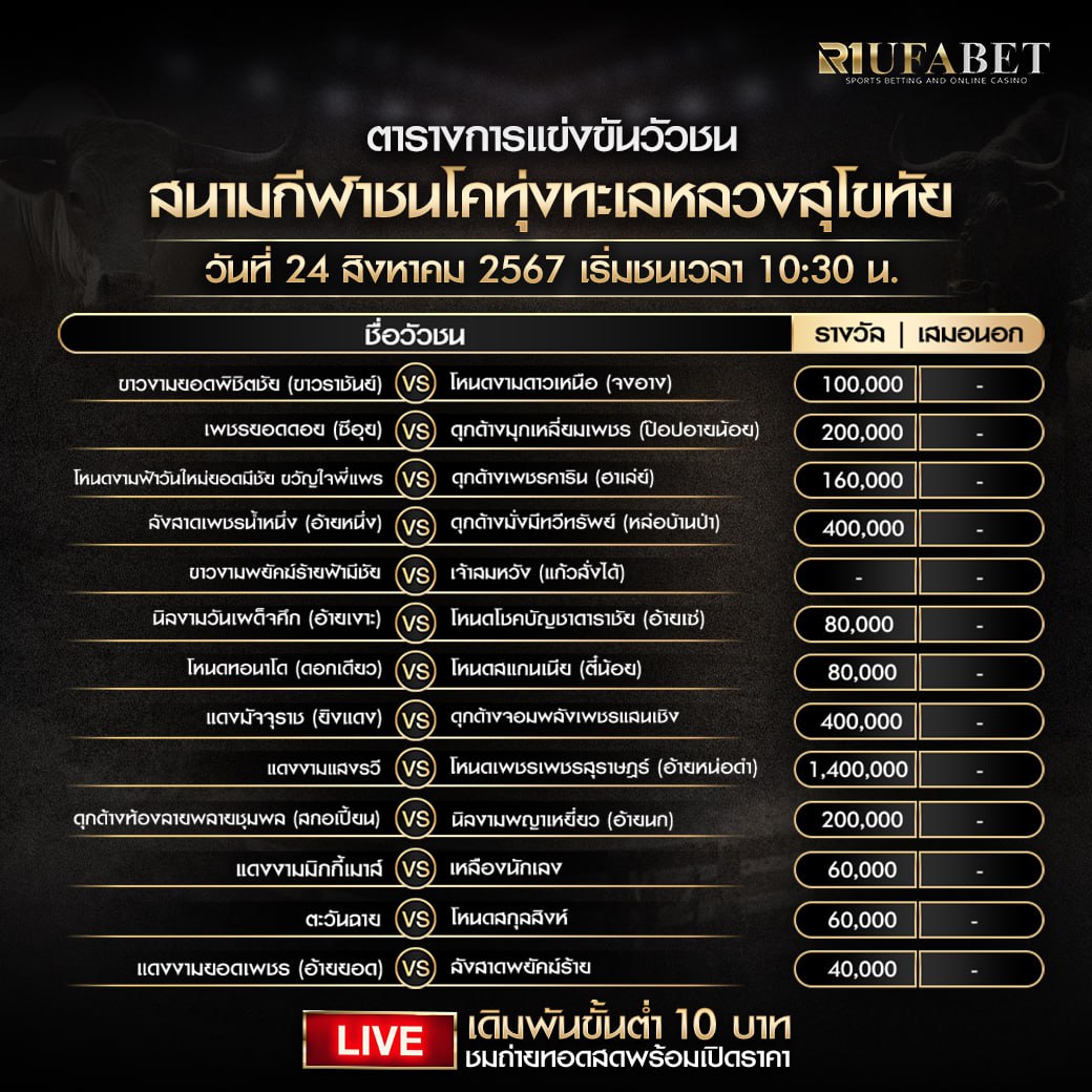 ตารางวัวชน 24-8-67