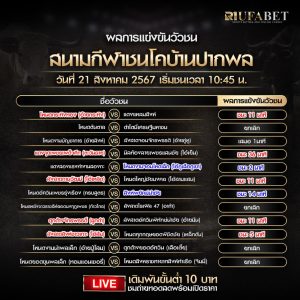 ผลแข่งขันวัวชน21-08-67