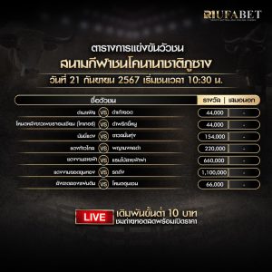 ตารางวัวชน 21-9-67