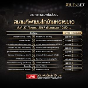 ตารางวัวชน 27-9-67