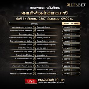 ตารางวัวชน14-09-67