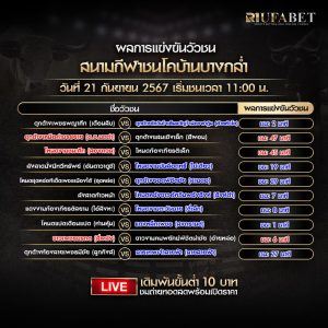 ผลแข่งขันวัวชน21-09-67