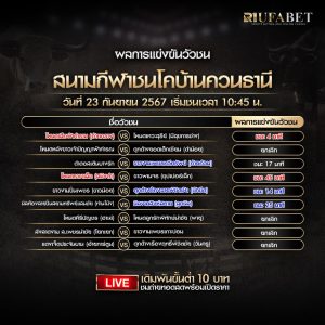 ผลแข่งขันวัวชน23-09-67