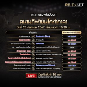 ผลแข่งขันวัวชน23-9-67