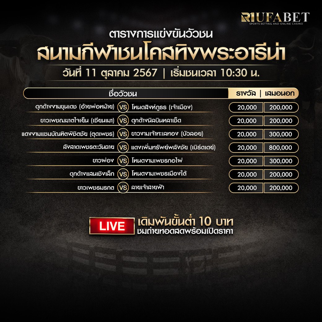 ตารางวัวชน 11-10-67