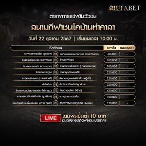 ตารางวัวชน 22-10-67