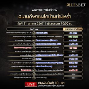 ผลแข่งขันวัวชน 21-10-67