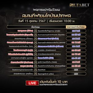 ผลแข่งขันวัวชน15-10-67