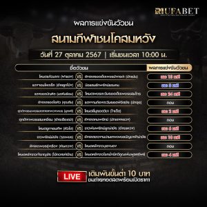 ผลการแข่งขันวัวชน 27-10-67