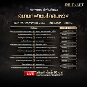 ตารางวัวชน 26-11-67