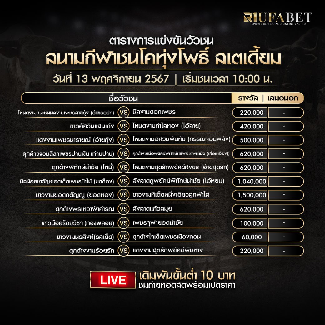 ตารางวัวชน13-11-67