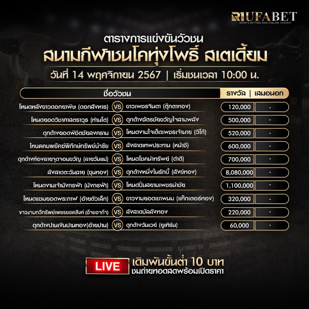 ตารางวัวชน14-11-67