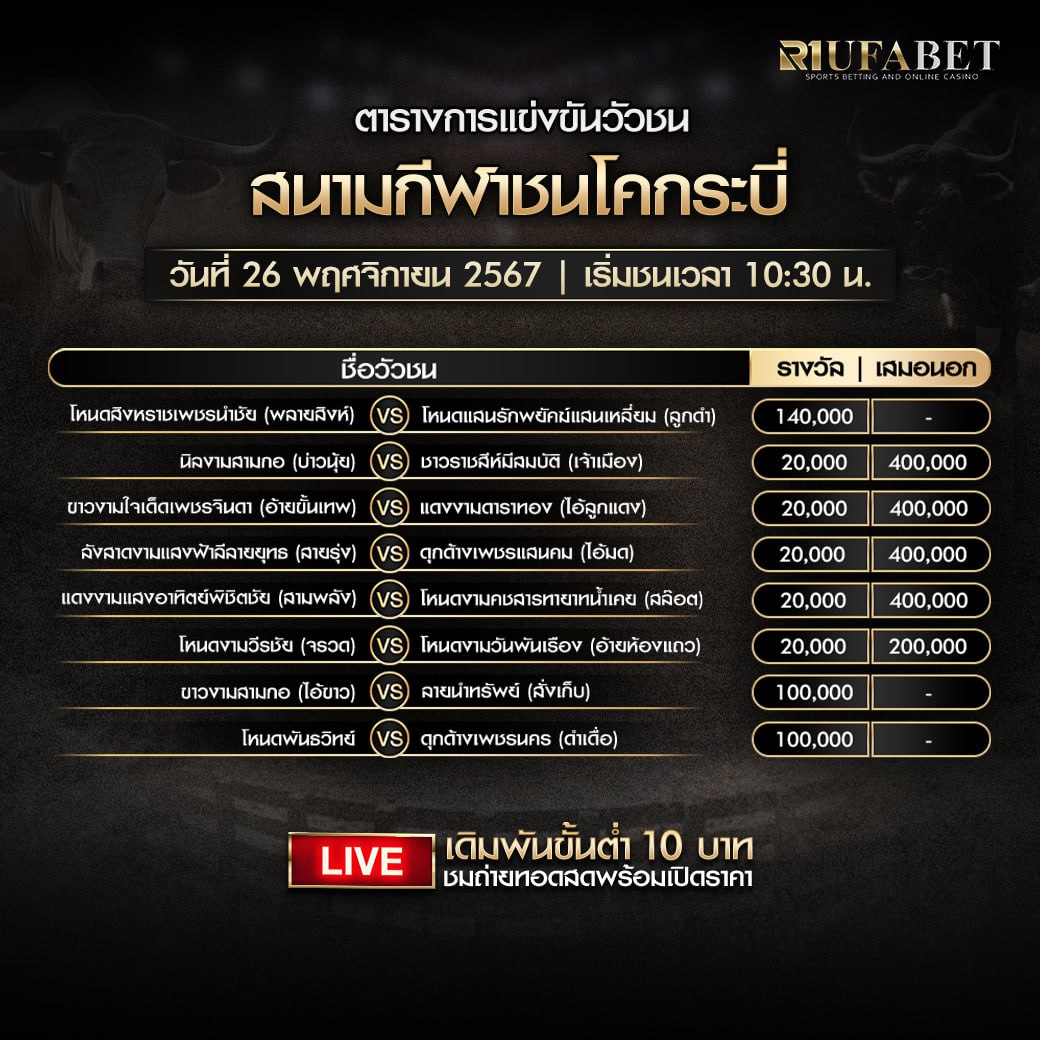 ตารางวัวชน26-11-67