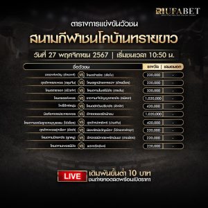 ตารางวัวชน27-11-67