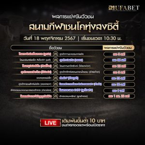 ผลแข่งขันวัวชน 18-11-67