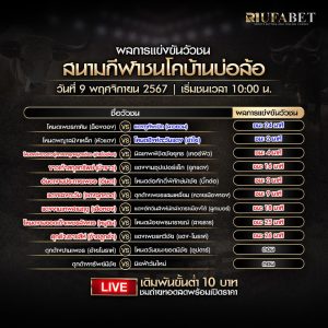 ผลแข่งขันวัวชน 9-11-67