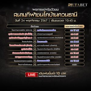 ผลแข่งขันวัวชน24-11-2567