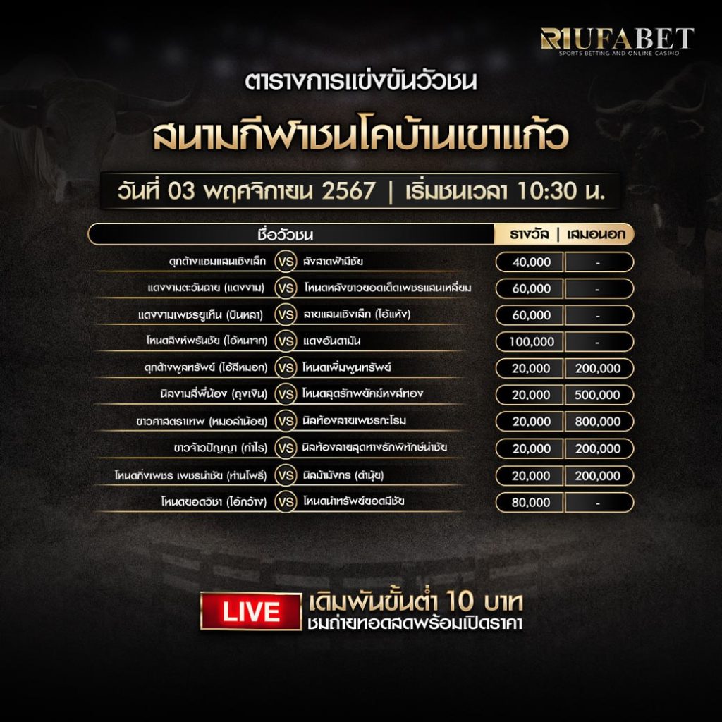 ตารางวัวชน03-11-67