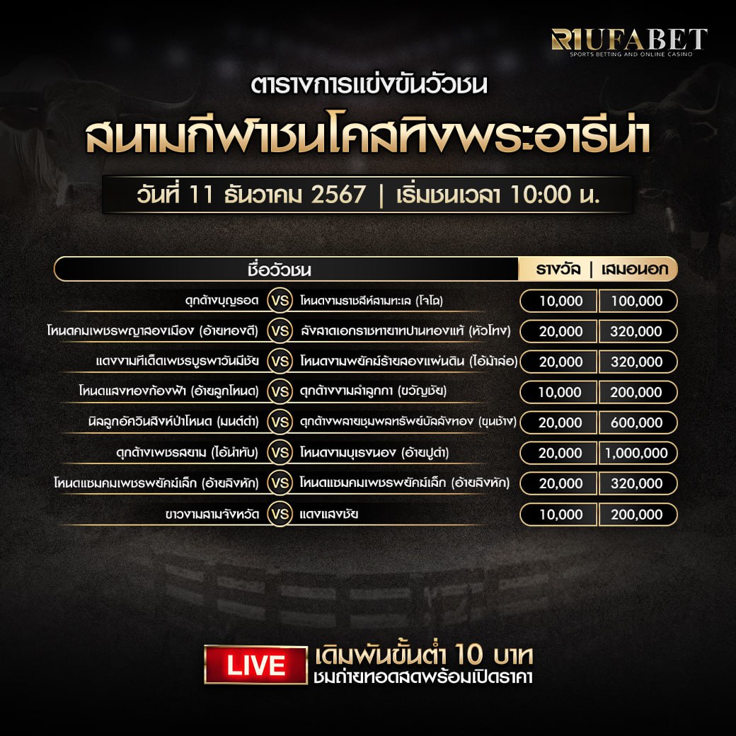 ตารางวัวชน11-12-67