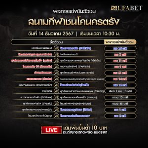 ผลแข่งขันวัวชน14-12-67