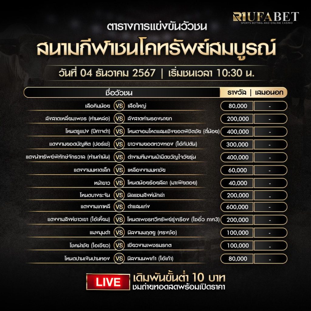 ตารางวัวชน04-12-67 