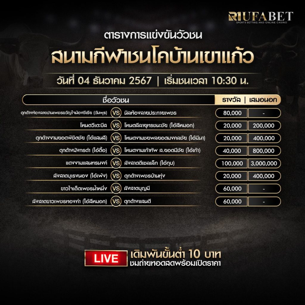 ตารางวัวชน04-12-67 