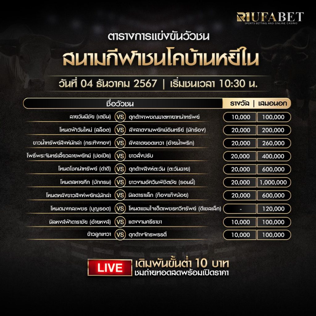 ตารางวัวชน04-12-67 