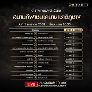 ตารางวัวชน 05-01-68