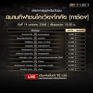 ตารางวัวชน 19-01-68